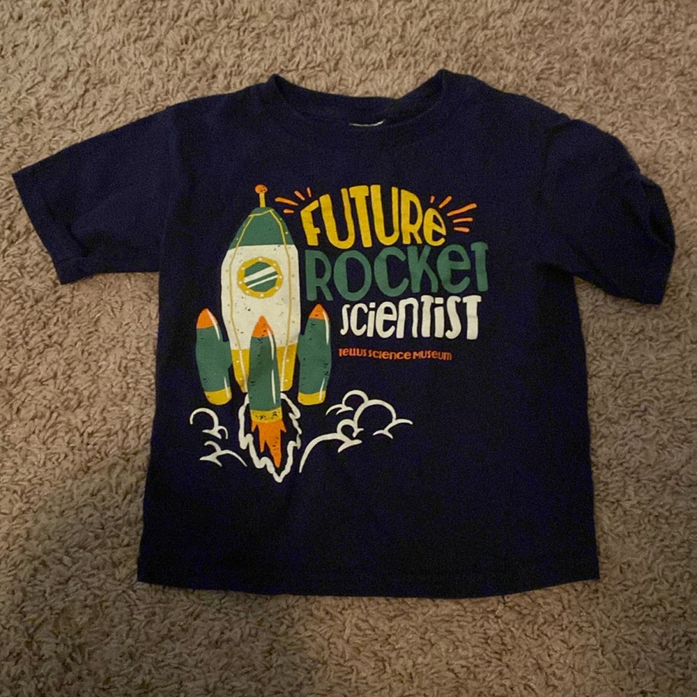 Future rocket scientist dark blue space t shirt short sleeve 3T